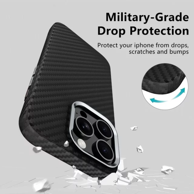 Etui MagSafe Tech-Protect Ion Carbon iPhone 16e Czarny/Srebrny