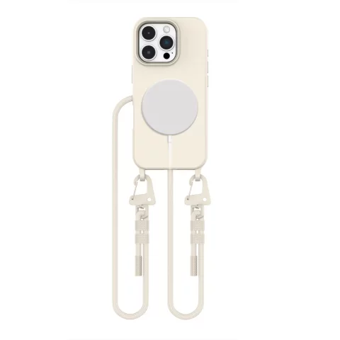 Pouzdro na iPhone 16 Pro Max Tech-Protect Magneticklear MagSafe Latte