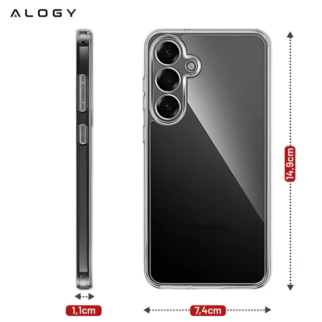 Průhledný kryt pro Samsung Galaxy S25, vyvýšené okraje, perfektní padnutí, PC TPU, kryt Alogy HybridShield™