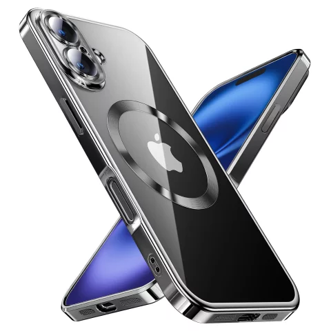 Pouzdro MagSafe pro Apple iPhone 16 Plus Alogy Glamour Luxury Ring Pouzdro černé a průhledné