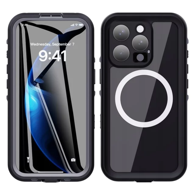 Alogy HydroArmor™ IP68 Waterproof Case with Clear Back 360 MagSafe Armor Case for Apple iPhone 16 Pro
