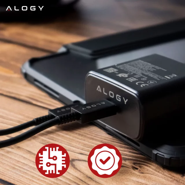 USB-C typ C PD Premium nástěnná nabíječka rychlá 45W 3A kabel typu C 1M Alogy černá