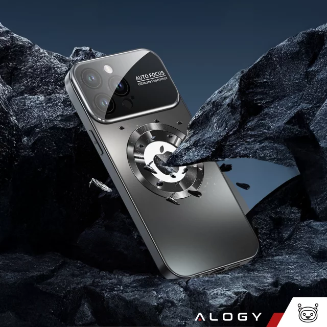 Etui do Apple iPhone 16 Pro obudowa Alogy MagSafe LuxeShield™ Case z ochroną obiektywów do MagSafe Graphite Black + szkło hartowane