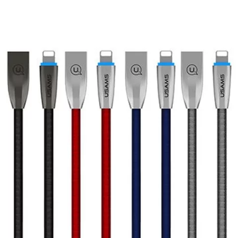 USAMS Geflochtenes Kabel U-Light Lightning 1,2 m grau