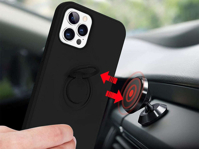 Ring Ultra Slim Alogy Silicone Case for iPhone 12/ 12 Pro 6.1 Black Glass