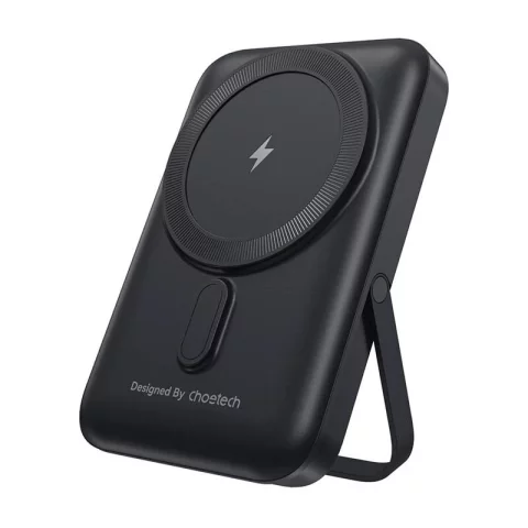 Powerbank magnetyczny Choetech Black 10000mAh 20W PD + podstawka Czarny