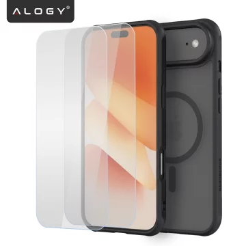 Alogy 3in1 Case Pack™ – Černý hybridní kryt MagSafe se 2 ochrannými tvrzenými skleněnými pouzdry pro Apple iPhone 17 Air