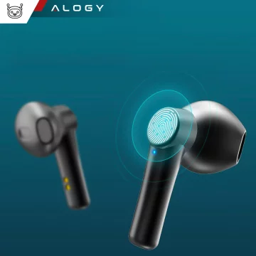 Alogy TWS Bluetooth 5.0 LED Wireless Earphones with IPX5 Charging Case PowerBank USB-C Black