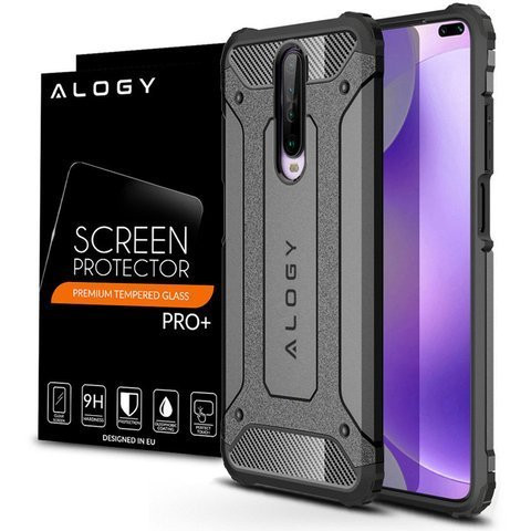 Etui Alogy Hard Armor do Xiaomi Redmi K30/ Poco X2 szare + Szkło Alogy