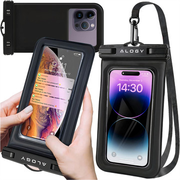 Waterproof case for phone up to 7.5" buoyancy for pool kayak Case water case Alogy Black Waist bag case