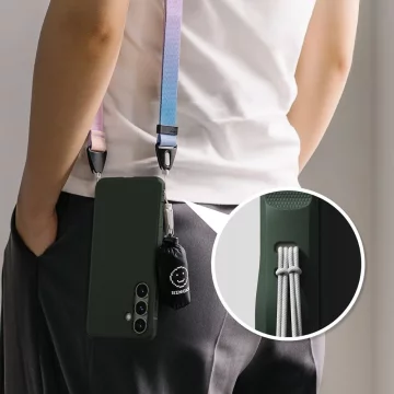 Pouzdro na Samsung Galaxy S25 tmavě zelené s kroužky Onyx