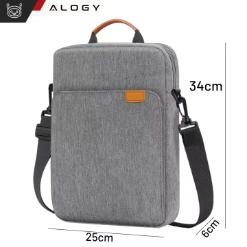 Taška na notebook / iPad Pro Air / tablet 11-13 palcová pánská dámská Unisex Pouzdro na popruh přes rameno Alogy taška šedá