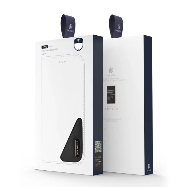 Dux Ducis Hivo leather case with a flap cover made of genuine leather wallet for cards and documents iPhone 14 Plus red