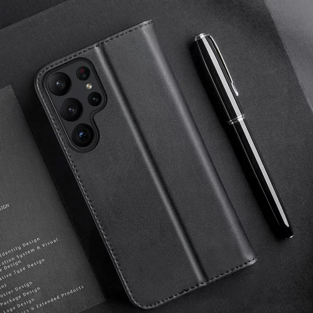 Etui ochronne Dux Ducis Hivo do Samsung Galaxy S23+ pokrowiec z klapką portfel podstawka blokada RFID brązowe