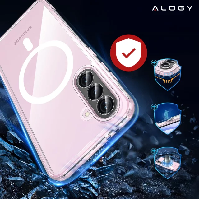 Etui do Samsung Galaxy A56 / A36 5G obudowa ochronna na telefon Alogy HybridMag™️ Case do MagSafe Przezroczyste + Szkło hartowane