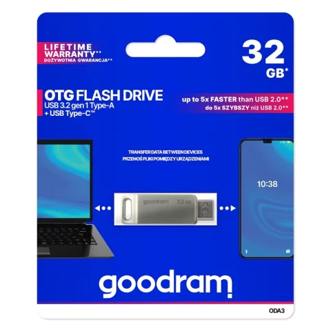GOODRAM Pendrive OTG USB-A USB-C 32GB ODA3 3.2 Gen1