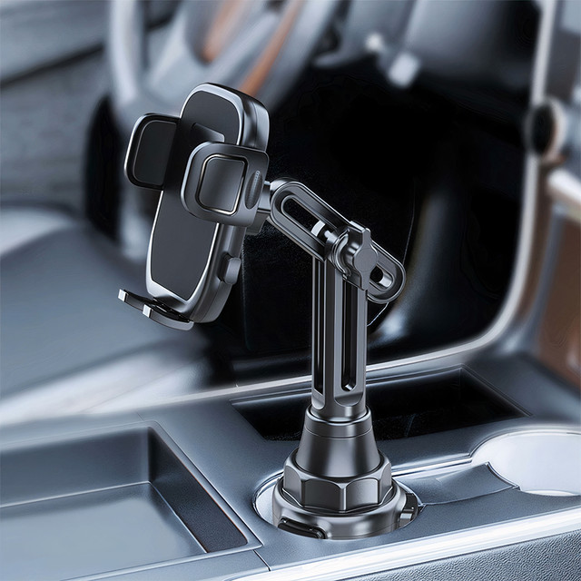 Držák do auta Držák na pohár do auta univerzální na telefon místo pohárku Černý