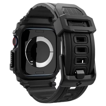 Hülle mit Armband für Apple Watch 10 (46 mm) Mattschwarz Spigen Rugged Armor Pro