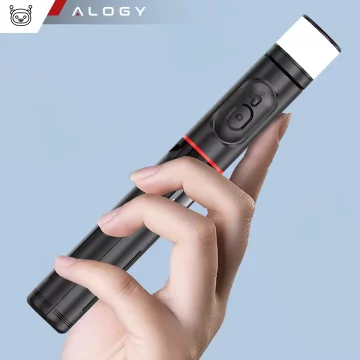 Selfie tyč Bluetooth stick Alogy Tripod Držák telefonu na stativ na fotografie s dálkovým ovládáním 75,8 cm černý