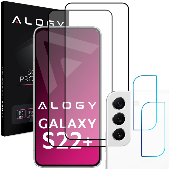 2x Alogy Glass Full Glue FC 2x Glas für Kameralinse für Samsung Galaxy S22 Plus