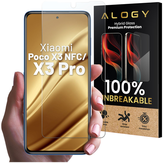 Hybridglas für Xiaomi Poco X3 NFC / X3 Pro Display Alogy Flexi Glass 9H Hüllenfreundlicher flacher Displayschutz