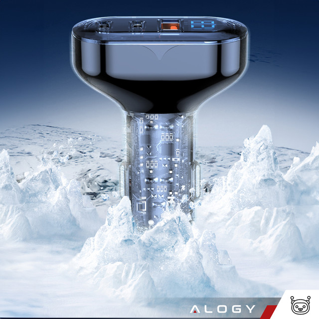 Nabíječka do auta 2x USB-C C PD 36W USB QC 3.0 LED rychlá pro telefon, výkonný 72W Alogy černá