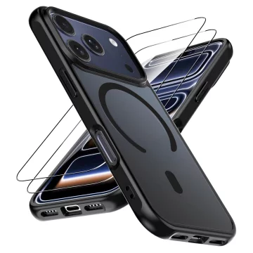 Pouzdro pro Apple iPhone 16 Pro Max Alogy MagSafe Hybrid Matte Case Matte Cover with Lens Protection Black