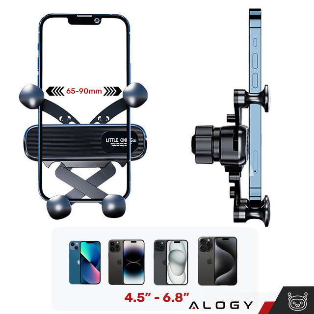 Car phone holder for car grill, gravity, for Alogy Airvent air vent Black