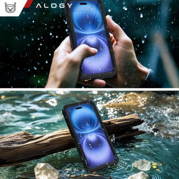 Etui Wodoodporne do Apple iPhone 16e Alogy HydroArmor™ IP68 Case z przezroczystym tyłem Pancerna obudowa 360