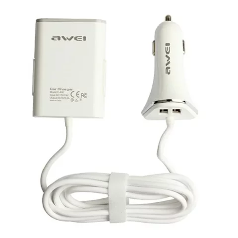 AWEI Autoladegerät C-400 9.6A 4xUSB High Speed ​​weiß/weiß