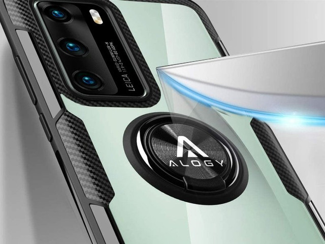 Etui Alogy Ring Holder Clear Armor für Huawei P40 schwarz