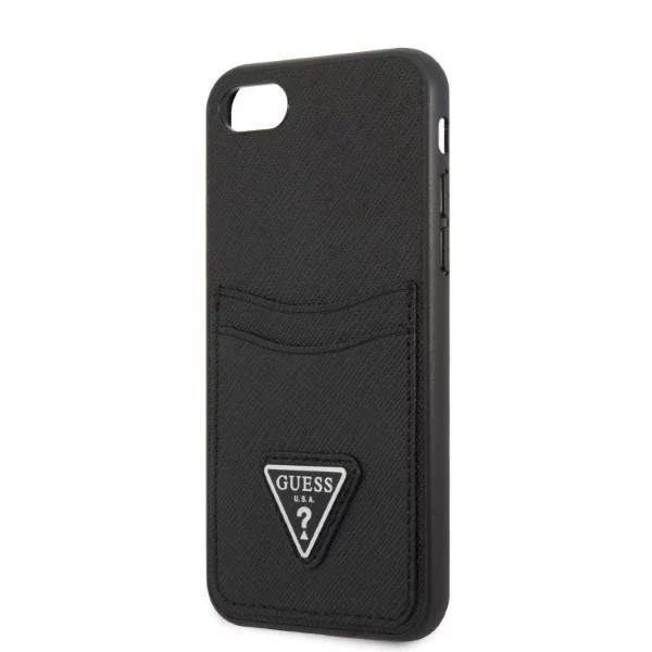 Etui Guess GUHCI8PSATPK do Apple iPhone 7/8 SE 2020 / SE 2022 hardcase czarny/black hardcase Saffiano Triangle Logo Cardslot