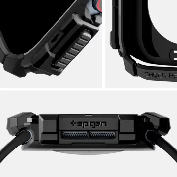 POUZDRO PRO APPLE WATCH 10 (46MM) ČERNÉ, MATNÉ, ČERNÉ, SPIGEN RUGGED ARMOR PRO
