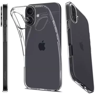 Etui + Szkło do iPhone 16 Spigen Liquid Crystal obudowa ochronna case na telefon Crystal Clear