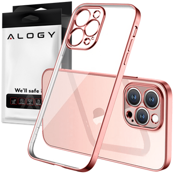 Luxusní pouzdro Alogy TPU s ochranou fotoaparátu pro Apple iPhone 12 Pro Pink Clear Glass