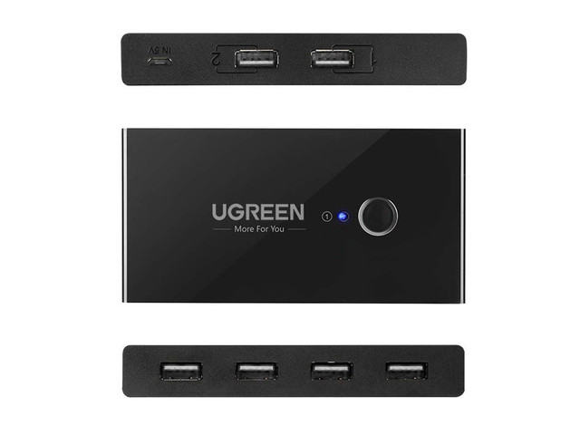 Umschaltbox UGreen HUB KVM USB 2x4 USB 2.0