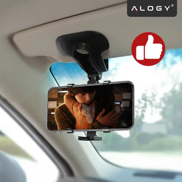 Alogy car holder for a phone up to 7.2 inches for a mirror cockpit black