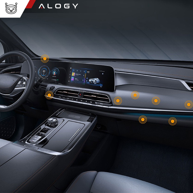 Car holder x2, Alogy set, magnetic, self-adhesive, black