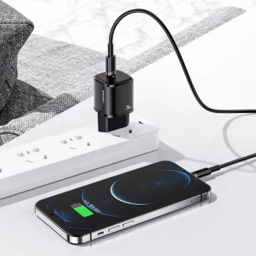 USAMS Wall charger 1x USB-C T36 mini 20W (only head) PD3.0 Fast Charging white/white CC124TC02 (US-CC124)