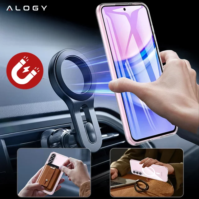 Etui do Samsung Galaxy A56 / A36 5G obudowa ochronna na telefon Alogy HybridMag™️ Case do MagSafe Przezroczyste + Szkło hartowane