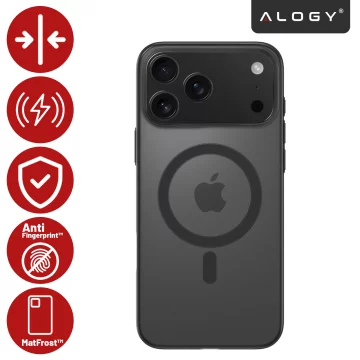 Pouzdro Apple iPhone 17 Pro – matný kryt MagSafe s ochranou čočky, tenký a odolný proti poškrábání, perfektně padne – Alogy Skinny MatteCase™ černý