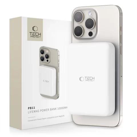 Magnetic Power Bank PB11 Lifemag Magsafe Power Bank 10000 mAh White