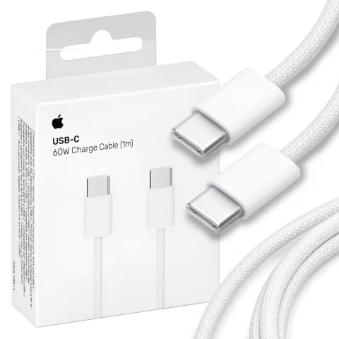 Apple USB-C auf USB-C Kabel 1m, 60W, Weiß, Langlebig, Original