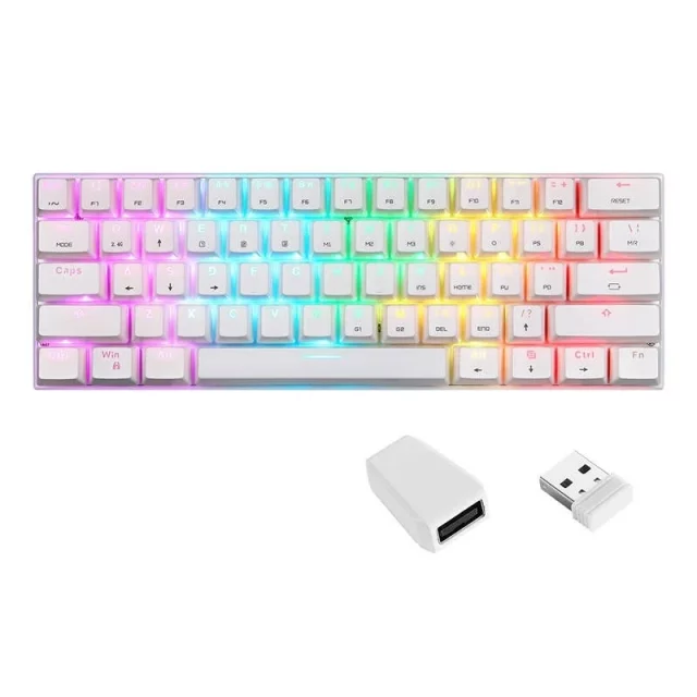 Motospeed SK62 Wireless Mechanical Keyboard White (Blue Switches)