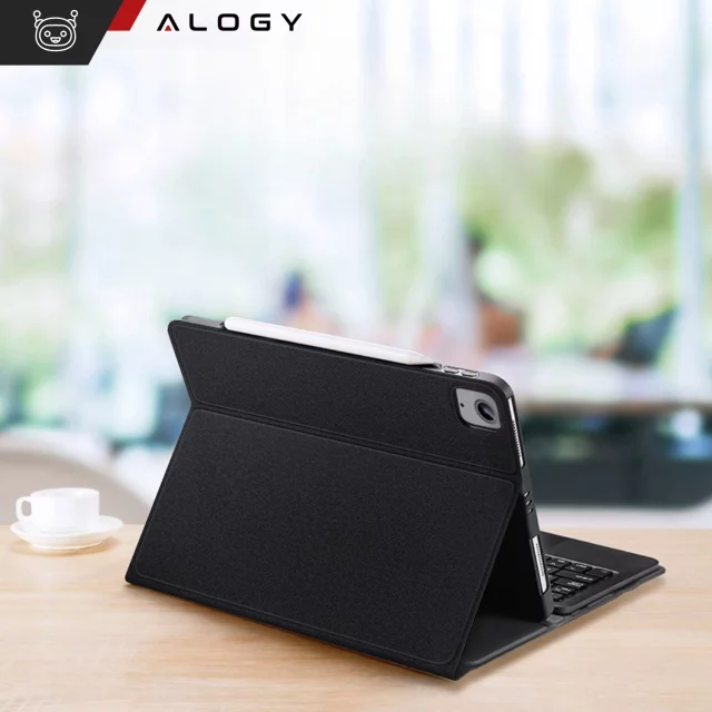 Etui ochronne z klawiaturą Alogy Keyboard case z miejscem na rysik klawiatura bezprzewodowa do Apple iPad Air 13" czarne 