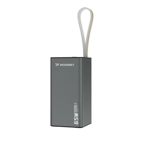 Powerbank Wozinsky K65+ 30000mAh 65W USB-C/USB-A Szary