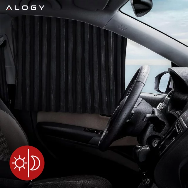 Kryt Magnetická roleta na přední boční okna pro ochranu auta proti slunci UV ochrana Černá [2 ks]