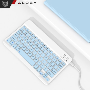 Etui ochronne z klawiaturą Alogy Keyboard case z miejscem na rysik klawiatura bezprzewodowa do Apple iPad 11 2025 / iPad 10.9 2022 niebieskie