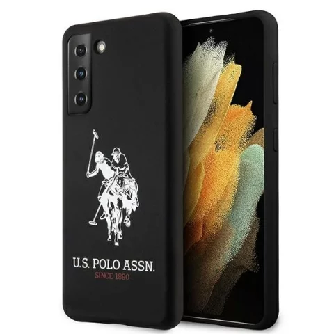 US Polo Silikon Logo Handyhülle für Samsung Galaxy S21 schwarz/schwarz