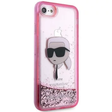 Handyschutzhülle Karl Lagerfeld KLHCI8LNKHCP für Apple iPhone 7/8/ SE 2020/2022 pink/pink Hardcase Glitter Karl Head